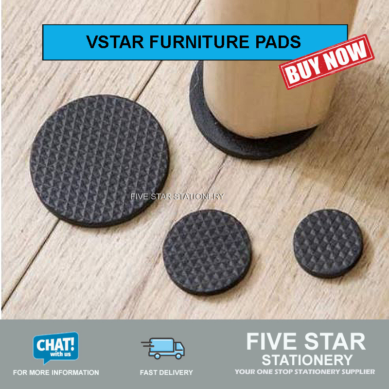 5101 PVC FURNITURE PADS 4 ROUND (BLACK)