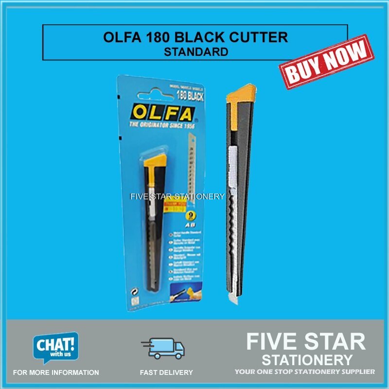 180-BLACK Cutter Olfa in Metallo in blister