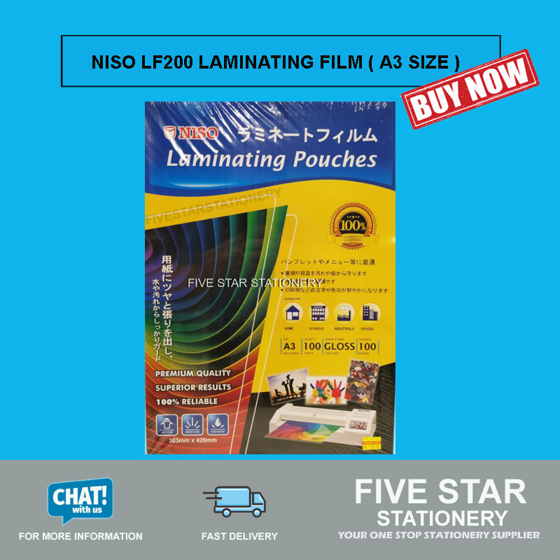 Niso LF200 Laminating Film (A3 size) 303MMX426MM