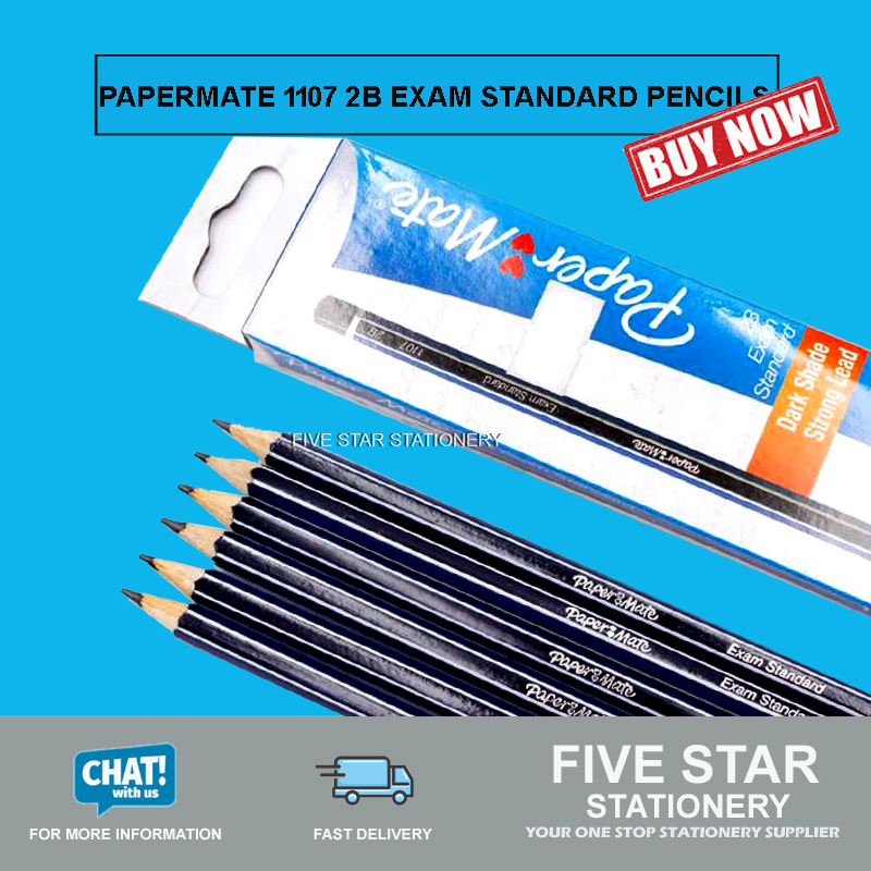 PAPERMATE 1107 2B Exam Standard Pencil Dark Shade Strong Lead